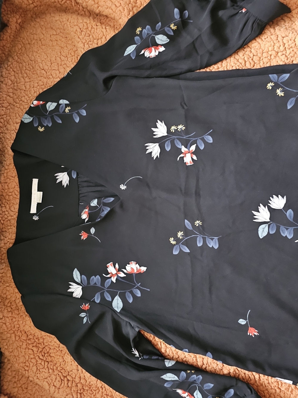 Cooper & Ella Black Floral V-Neck Blouse